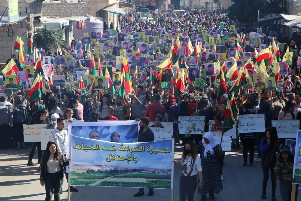 Mass protests against Turkish threats held in Tal Rifa't