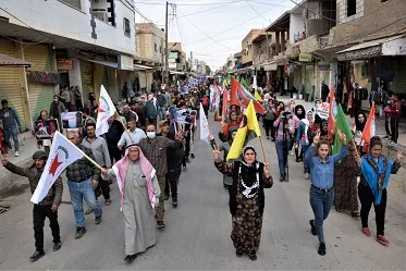 Mass protests held in the Jazira Region against Turkish threats