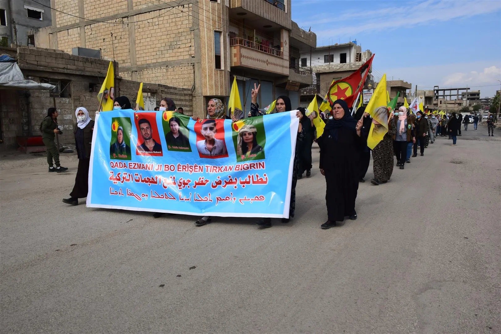 Mass protests held in the Jazira Region against Turkish threats