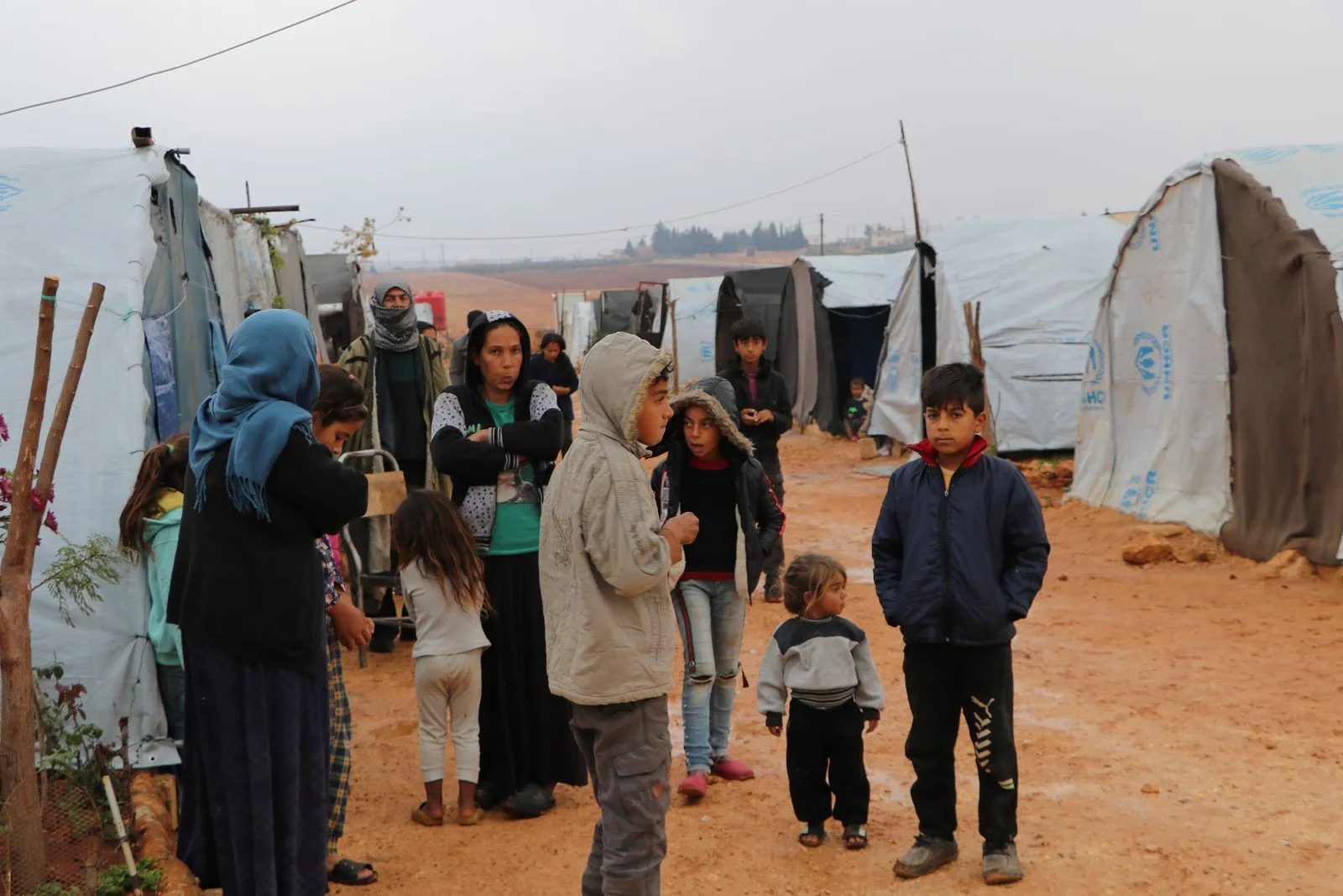 Turkish occupation shelling rips a number of tents in IDPs camps
