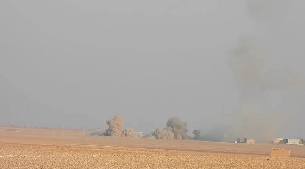 Turkish UAV hovers Qamishlo-Tirbe Spiye