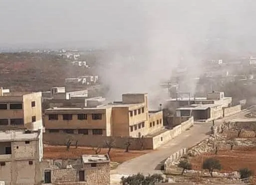 Damascus government forces target a school in Idlib with laser missiles