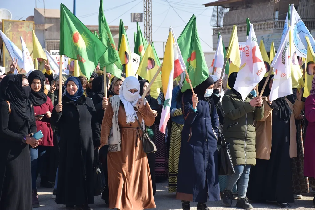 Demonstrations in Al -Hasaka against Turkey's attacks and the international silence