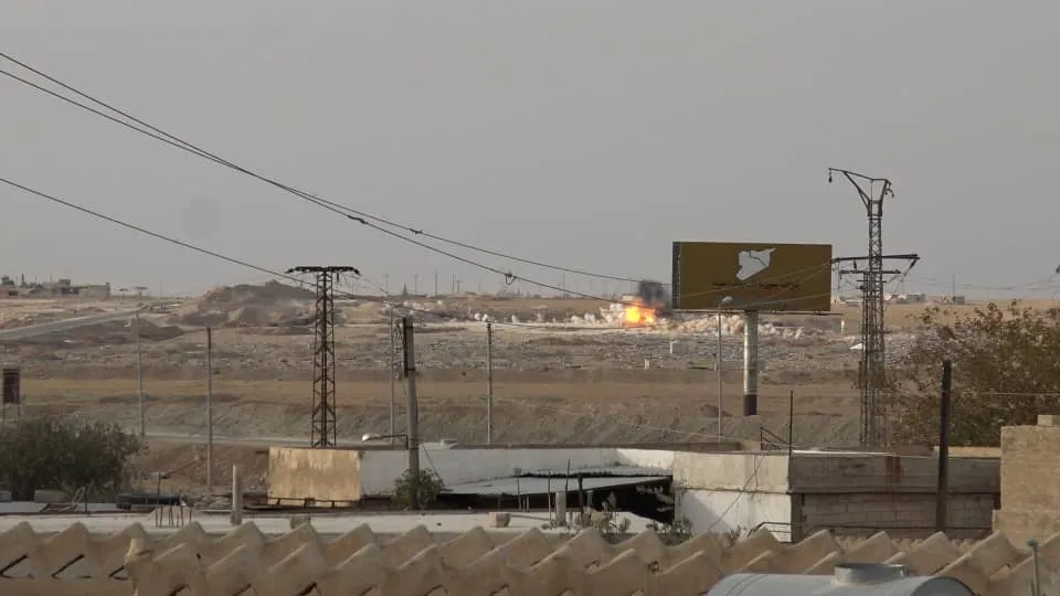 Turkish occupation bombed M4 road and Ain Issa camp with heavy weapons