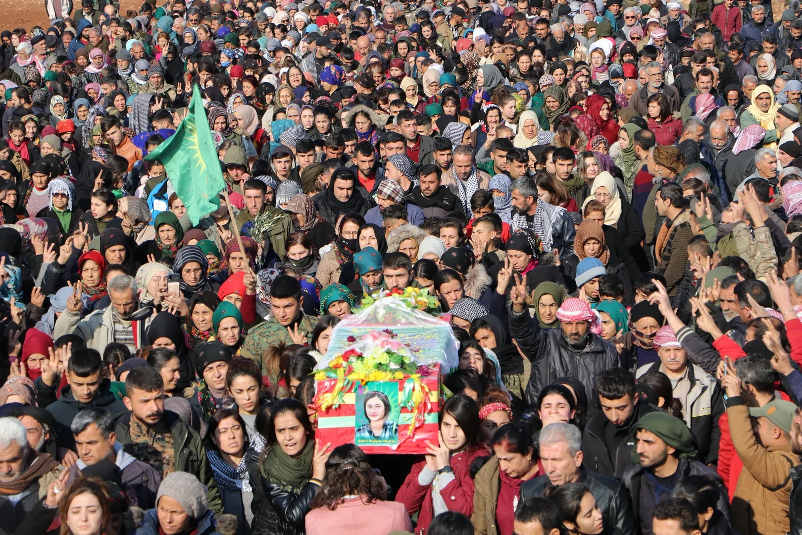 Mass Kurdo-Arab-Turkoman mourning held for Nujiyan Ocalan