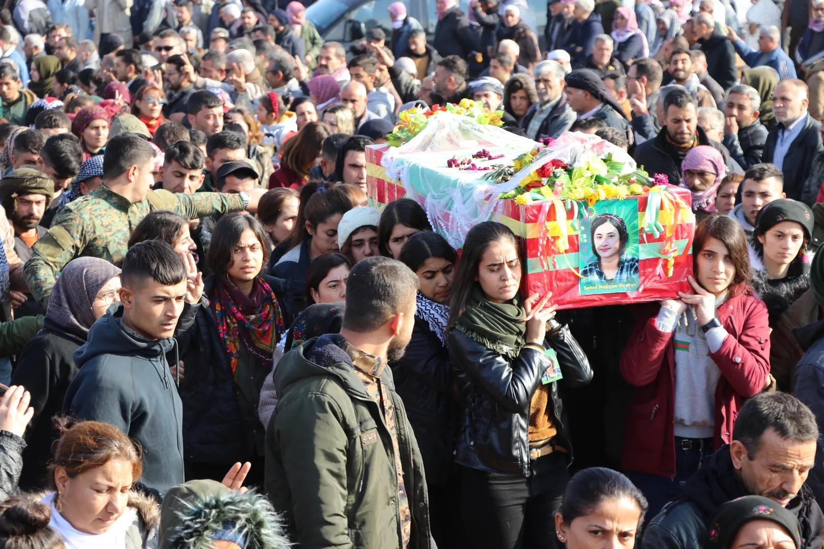 Mass Kurdo-Arab-Turkoman mourning held for Nujiyan Ocalan