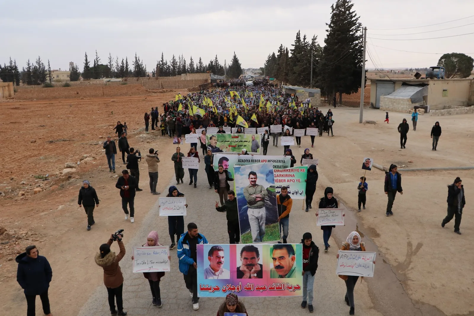 Mass Shahba demonstration call for Ocalan freedom