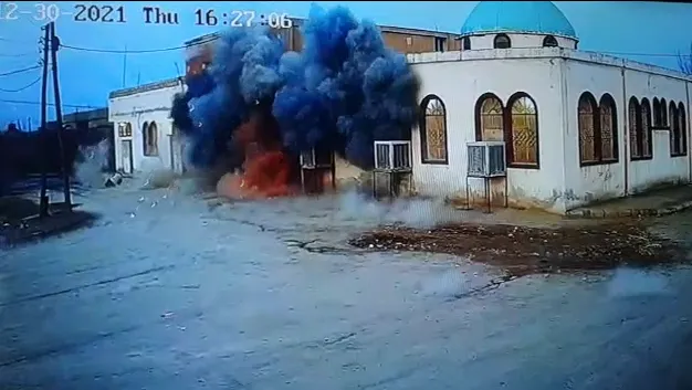 Footage showing moment Zarghan Mosque targeted