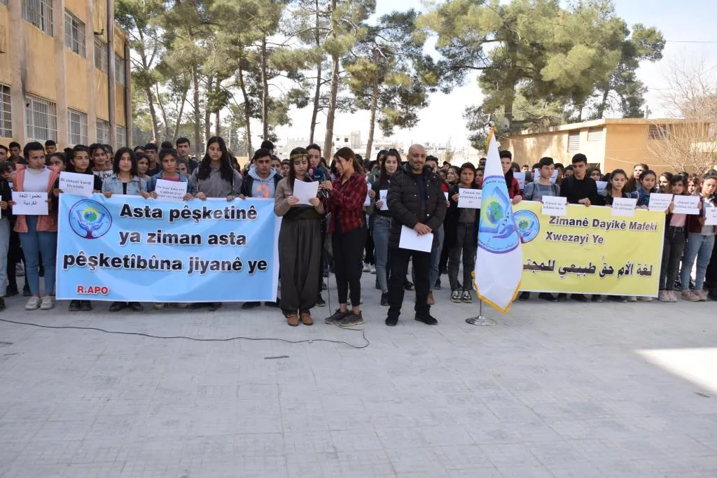 Rojava students- teachers call for official recognition to Kurdish