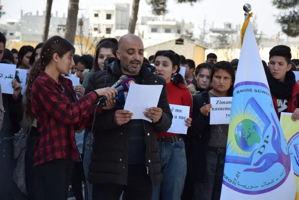 Rojava students- teachers call for official recognition to Kurdish