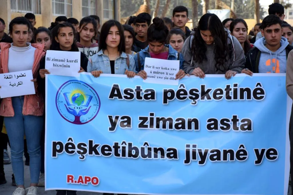 Rojava students- teachers call for official recognition to Kurdish