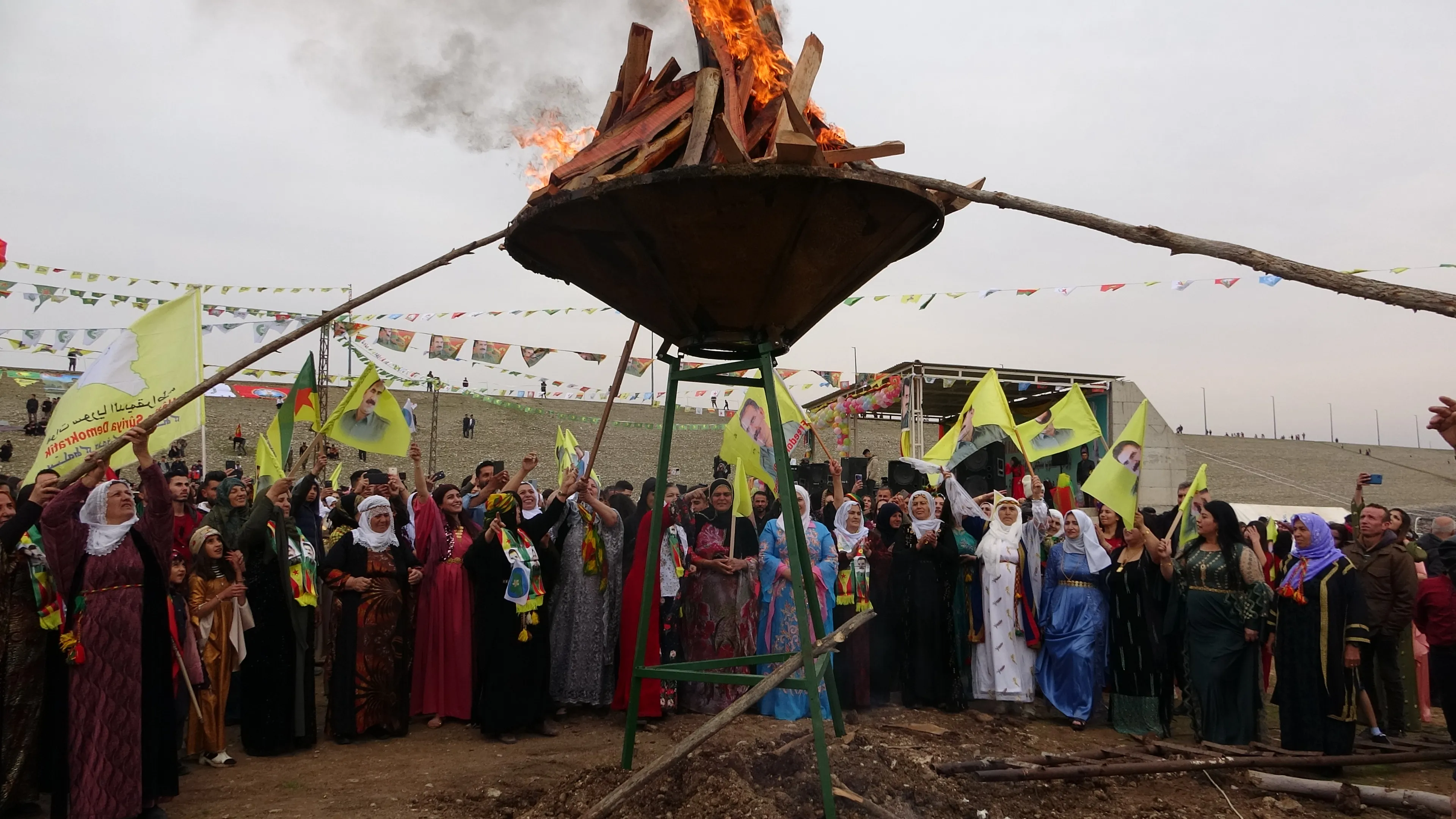 Newroz fire 2022 lit in NES's celebration squares