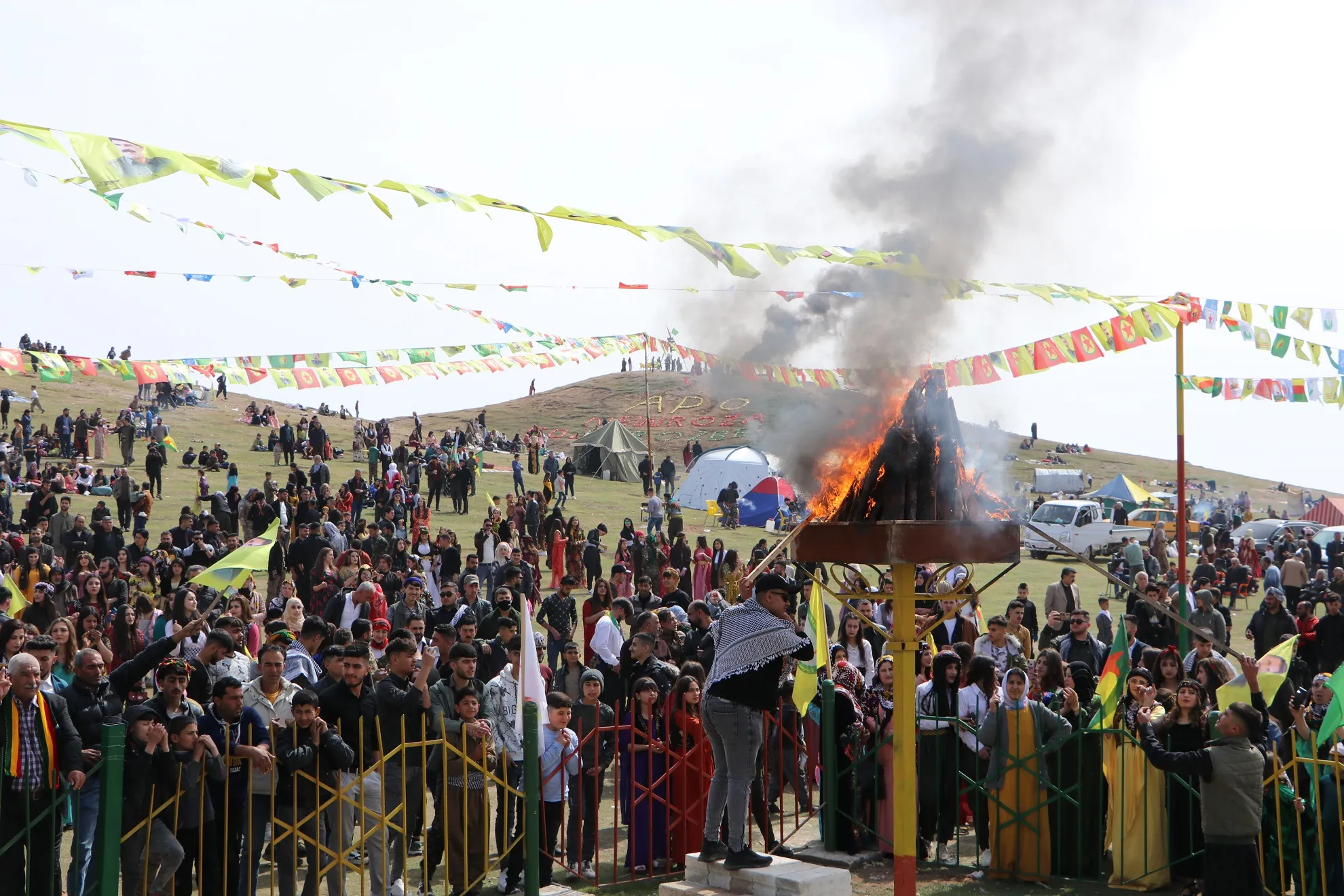 Newroz fire 2022 lit in NES's celebration squares