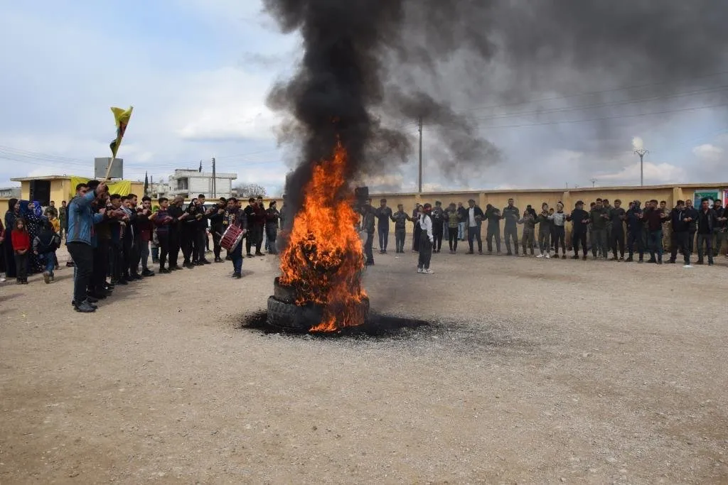 Newroz 2022 fire lit in western Kobane