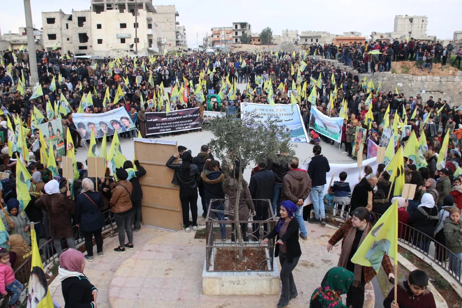 Mass demonstration in Aleppo condemns occupation of Afrin on its fourth anniversary