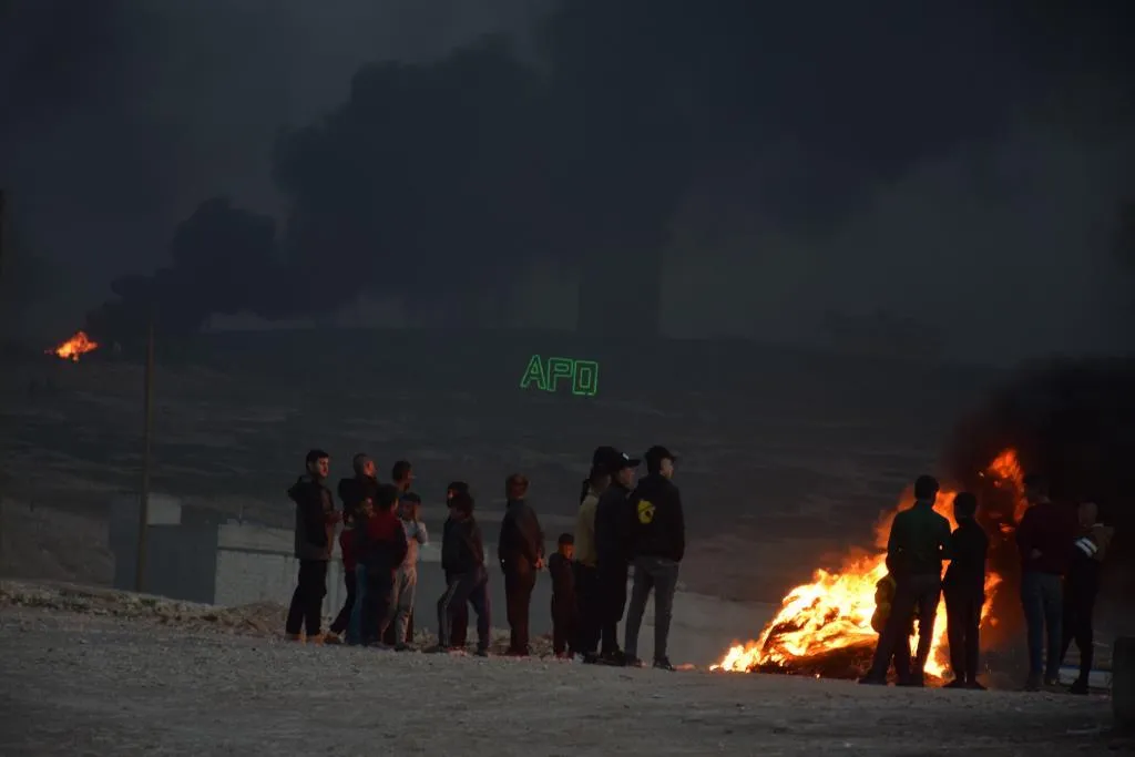 NES people lit Newroz Fire