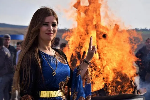 NES people lit Newroz Fire