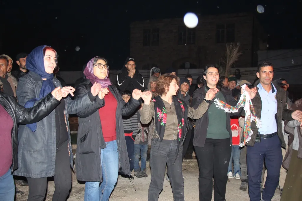 Newroz fire 2022 lit in Manbij city