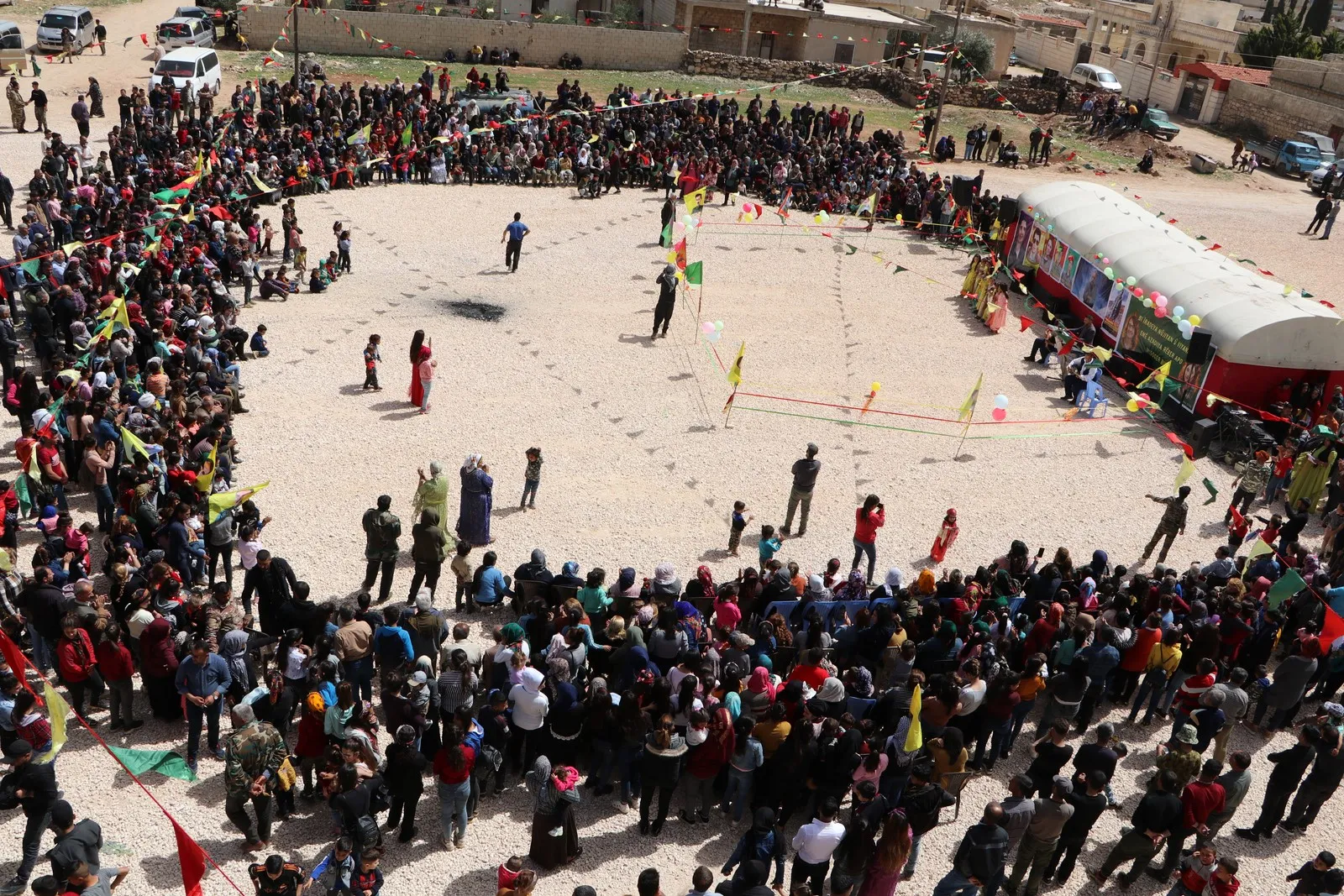  Afrin IDPs, Shahba people celebrate the birth of the leader Abdullah Ocalan