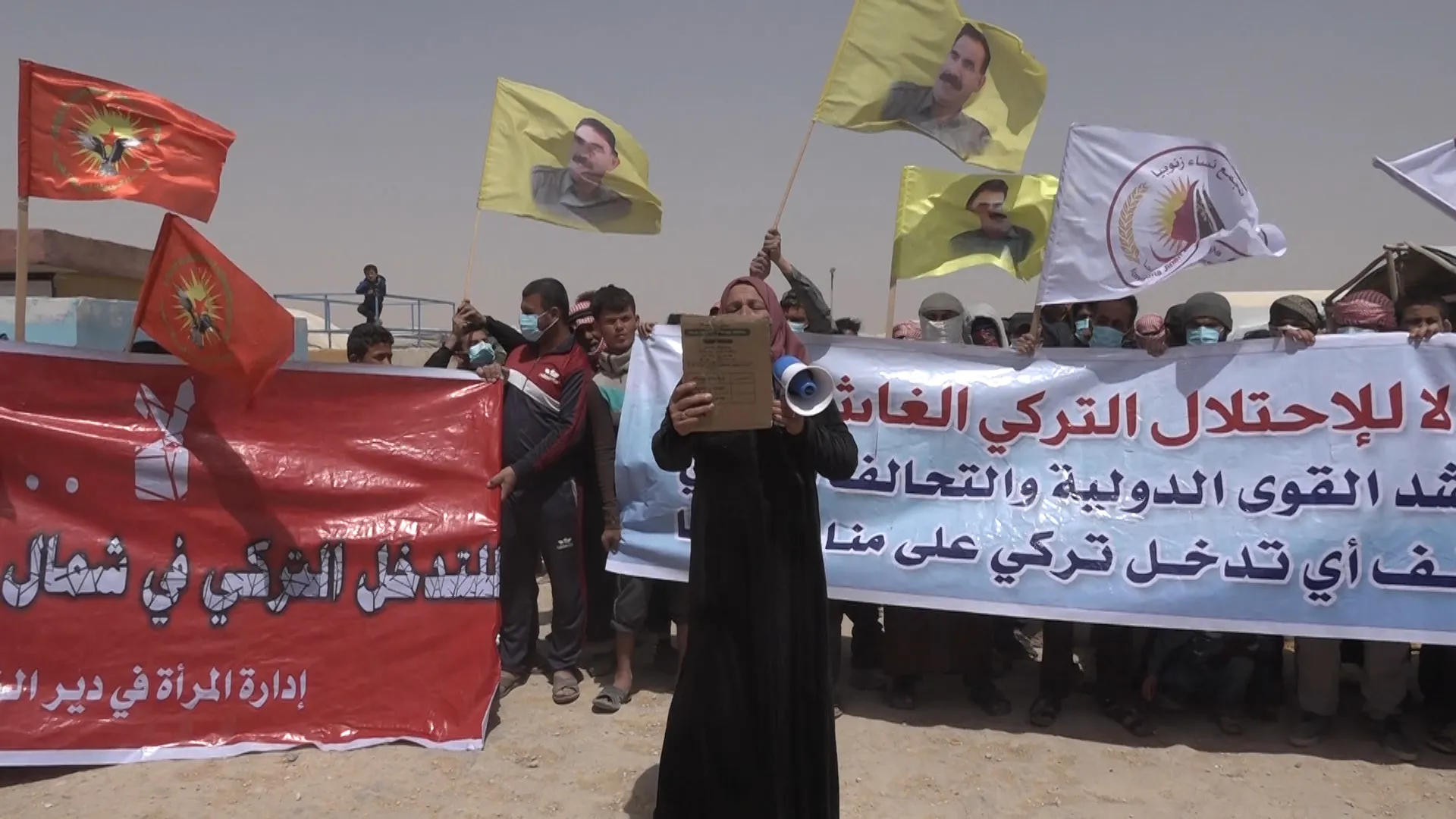 Deir Ezzor demonstrate against Turkish occupation’s attacks on southern Kurdistan