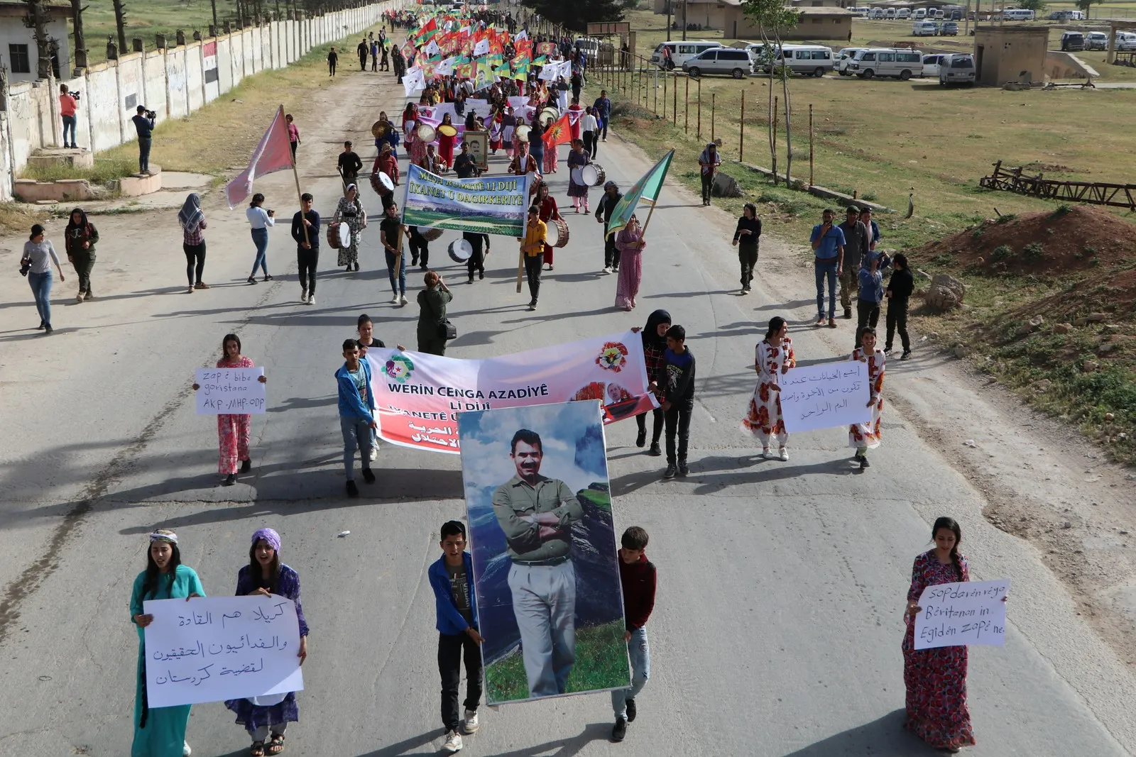 ​​​​​​​Demonstration in Al-Shahba to condemn attacks of Turkish occupation against Guerilla resistance