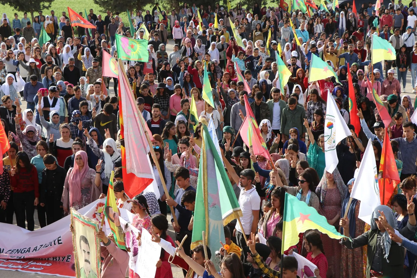 ​​​​​​​Demonstration in Al-Shahba to condemn attacks of Turkish occupation against Guerilla resistance