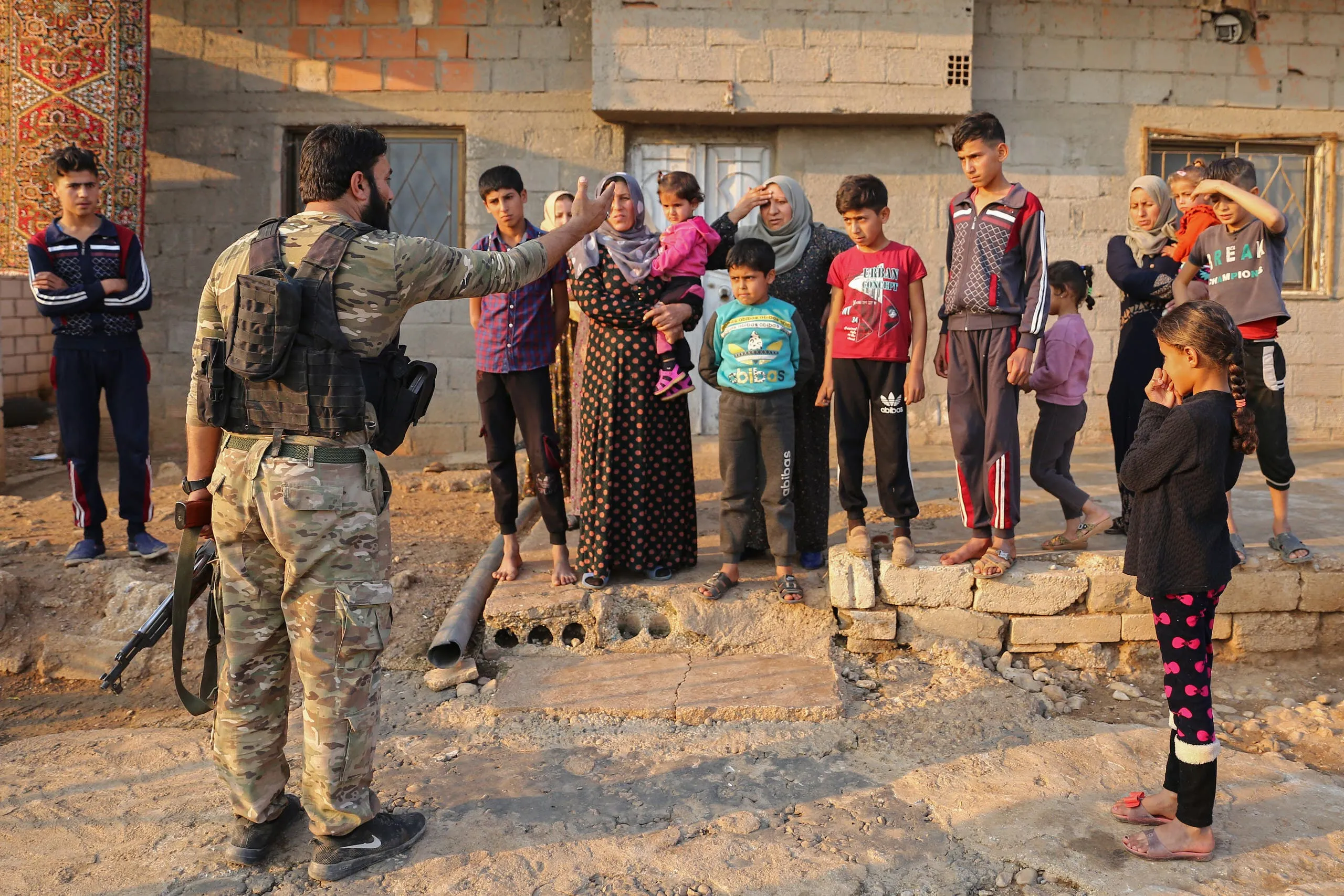 More than 20 mercenaries beat a Kurdish family and seize their house