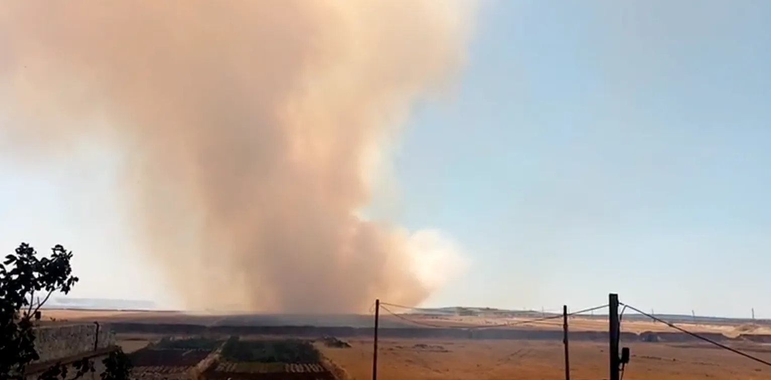 Turkish affiliated groups set fire to crops of people in Sherawa
