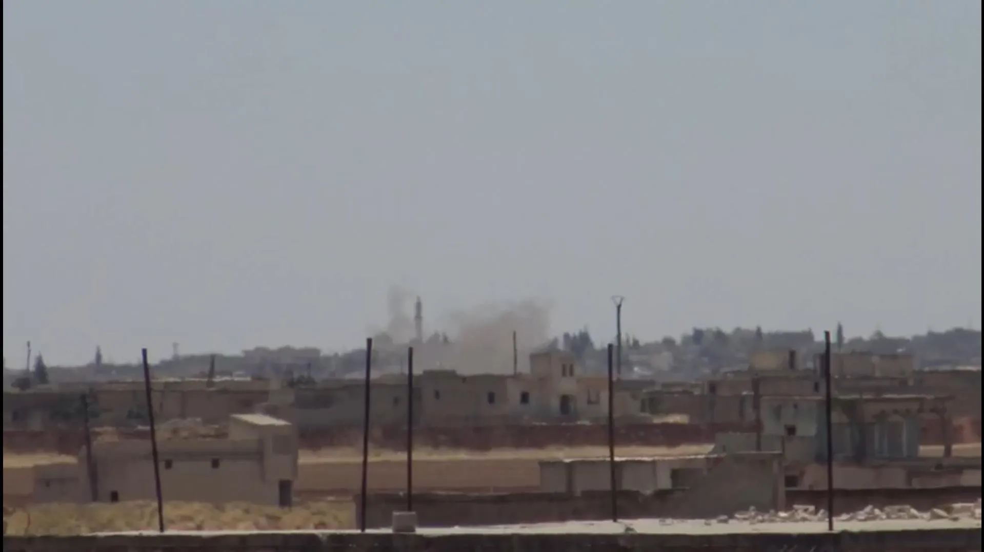 ​​​​​​​Turkish occupation bombs the area between the villages of Harbel and Ahraz in Al-Shahba