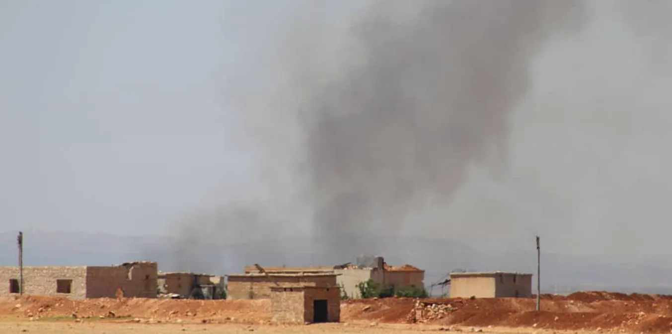 Turkish artillery bombardment sets fire to Umm Hosh fields