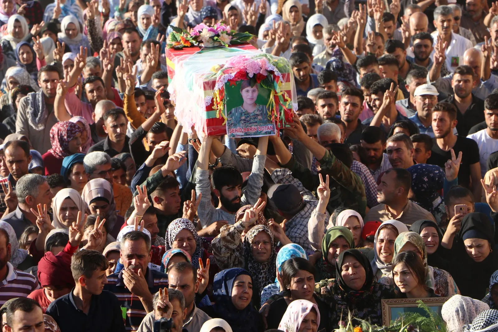 Body of a member of Anti-Terrorist Units, Barin Botan, laid to rest in Al-Shahba