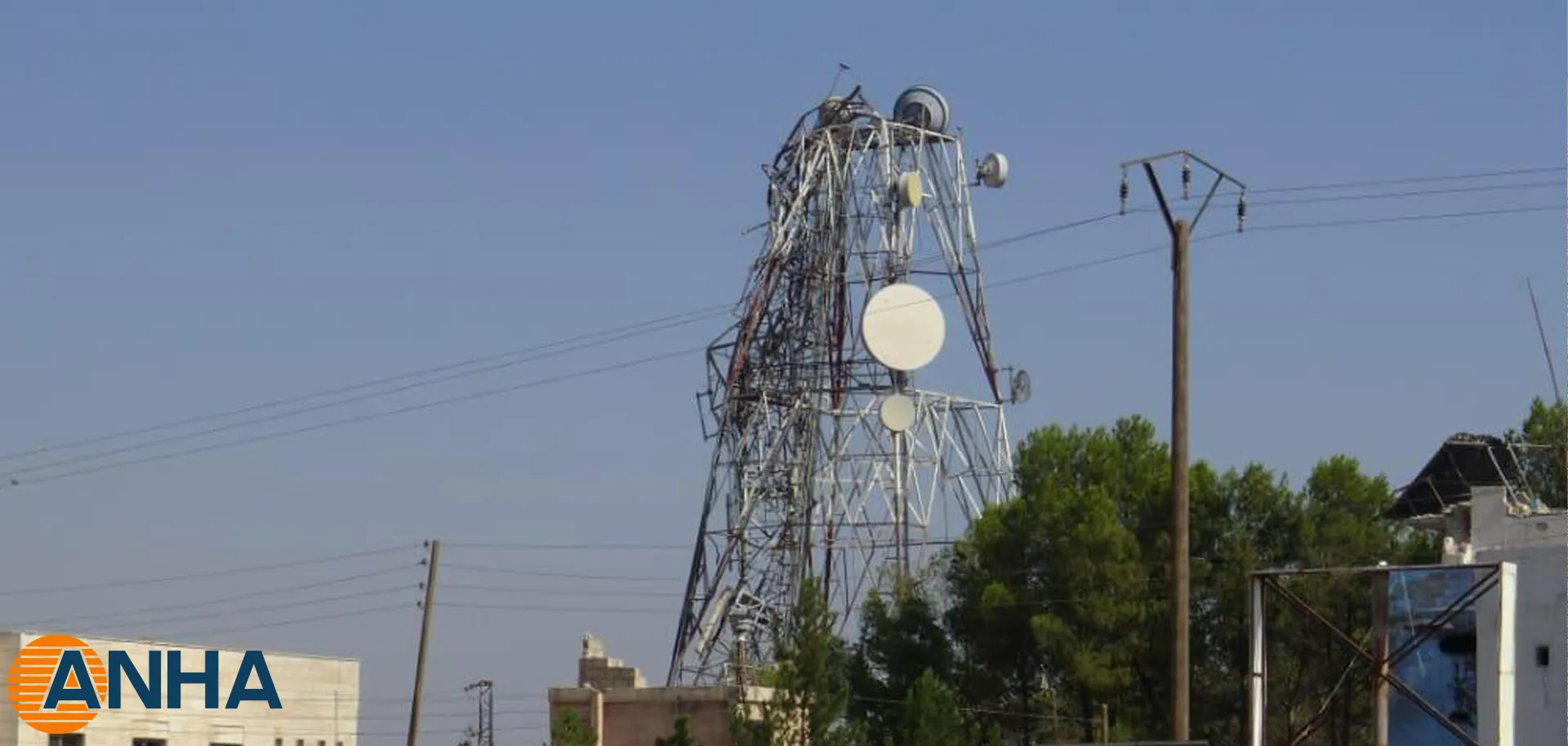 Part of communications tower collapsed in Zarghan district as a result of Turkish bombing