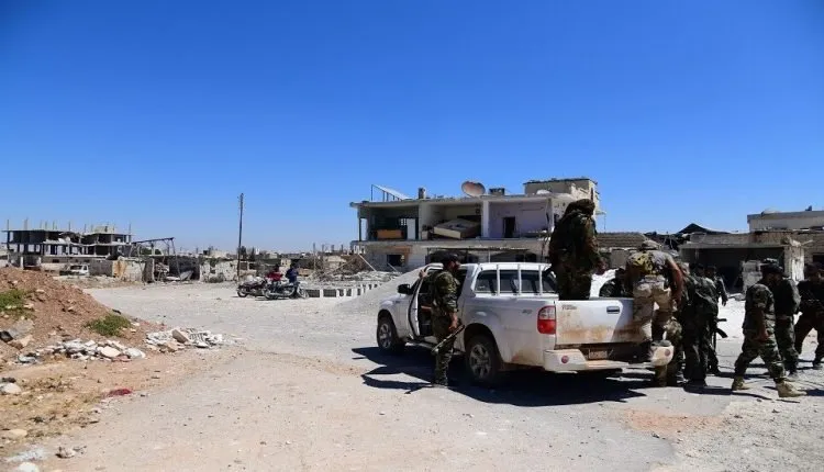 Two days after departure of wanted men, Damascus forces target vicinity of Tafas in an attempt to advance in the area
