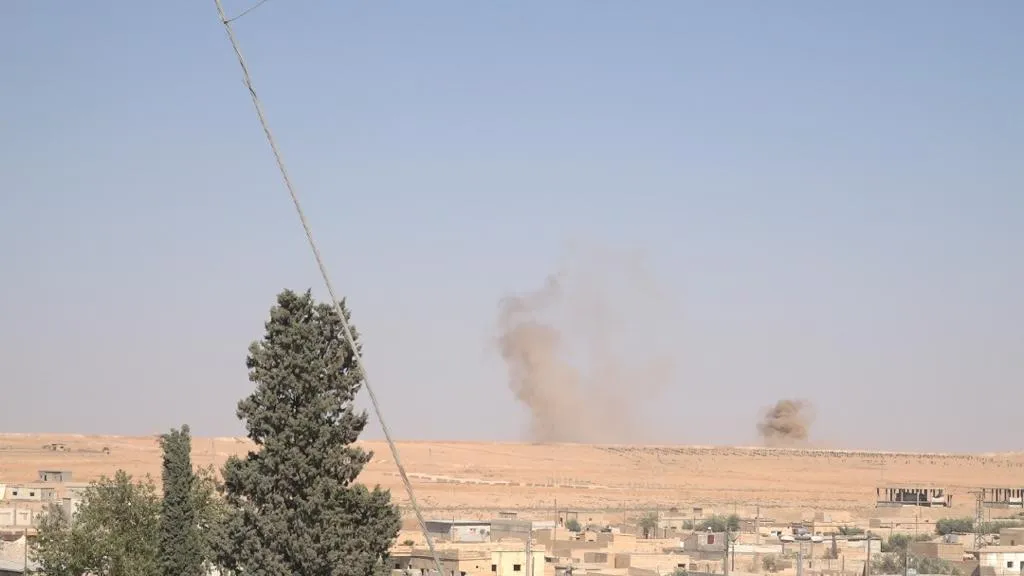 Turkish occupation bombed villages of Mushairfa, Swedia and M4 in Ain Issa