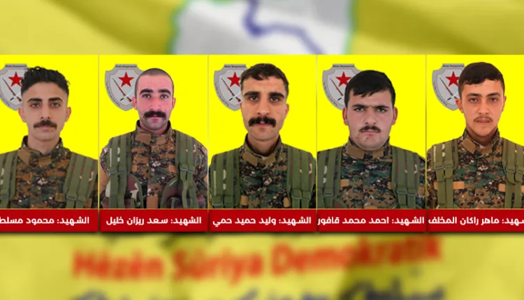 ​​​​​​​SDF reveals identities of 5 of its fighters martyred in countryside of Amuda