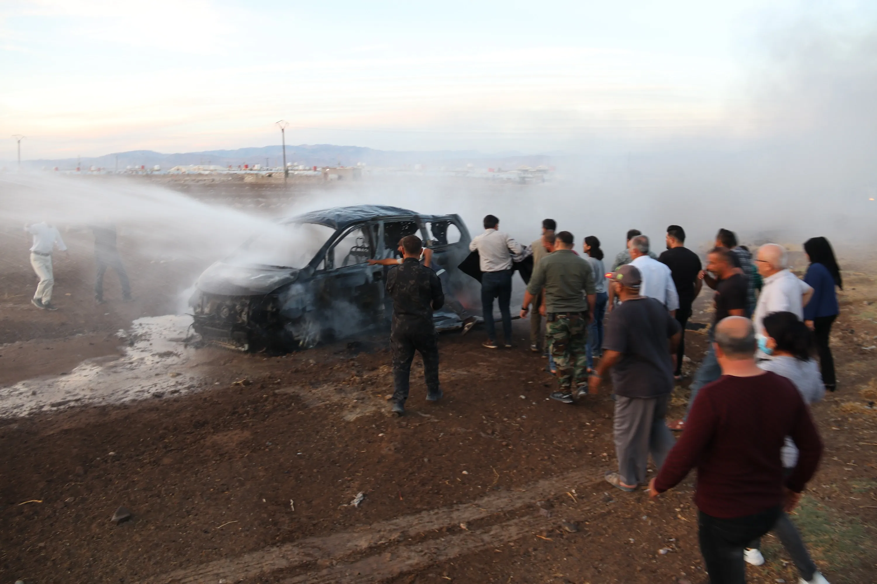 ​​​​​​​UAV targets a car near Newroz Camp in Derik