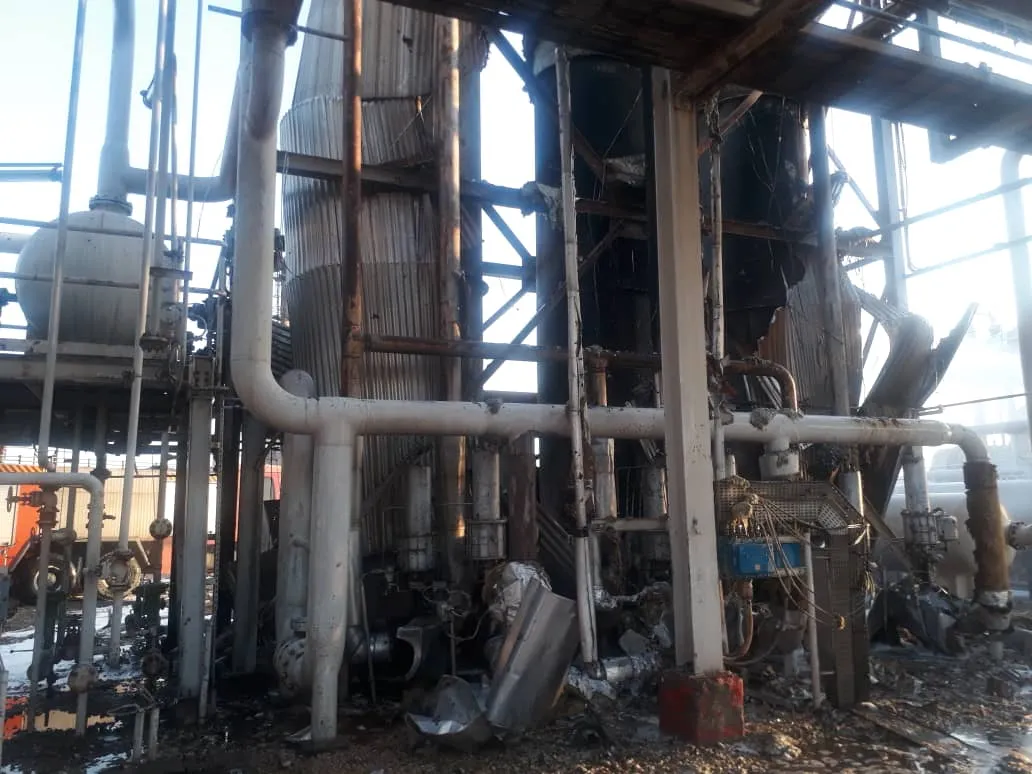 ​​​​​​​Footage of the damage caused to the gas facility in Suwaydiya