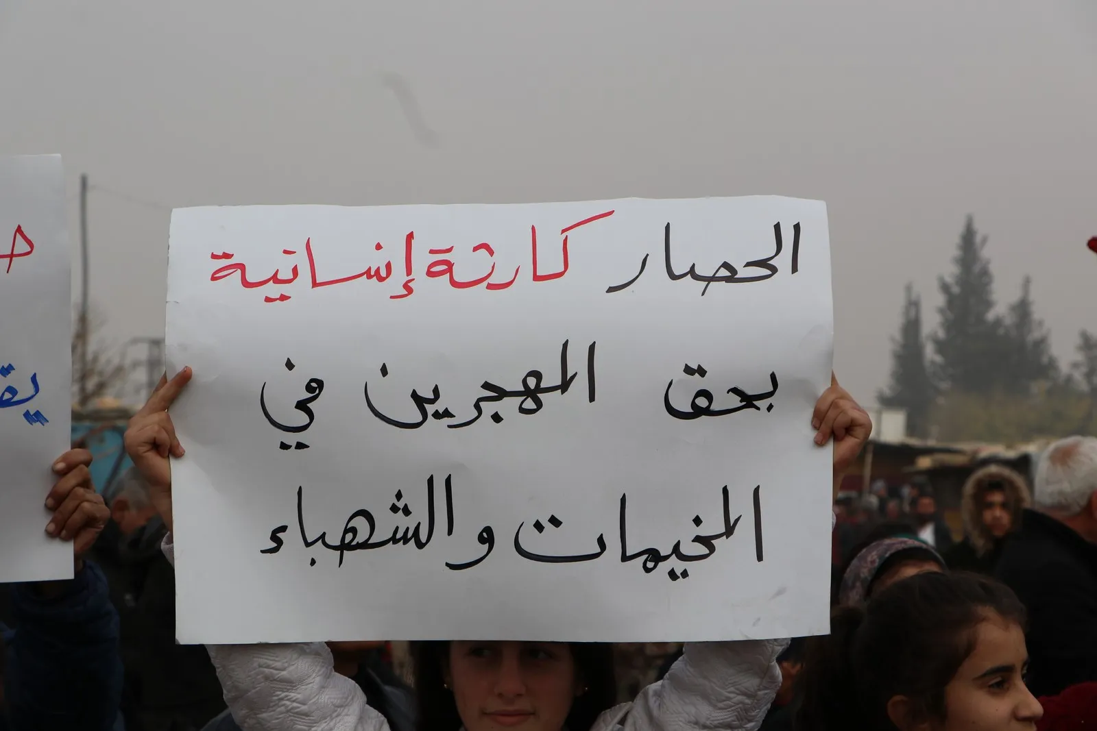 Components of al-Shahba protest against Damascus's siege