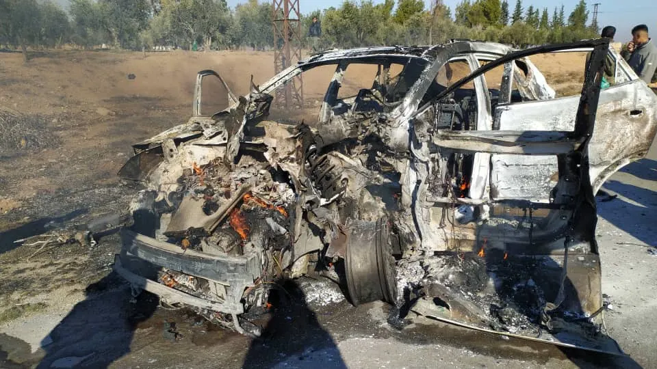 ​​​​​​​Targeting car on Qamishlo-Hasaka road