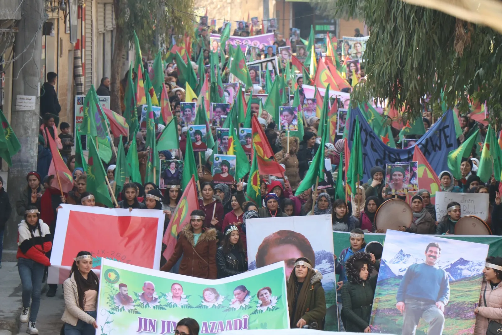 NE, Syria people demonstrate for 1st Paris massacre martyrs