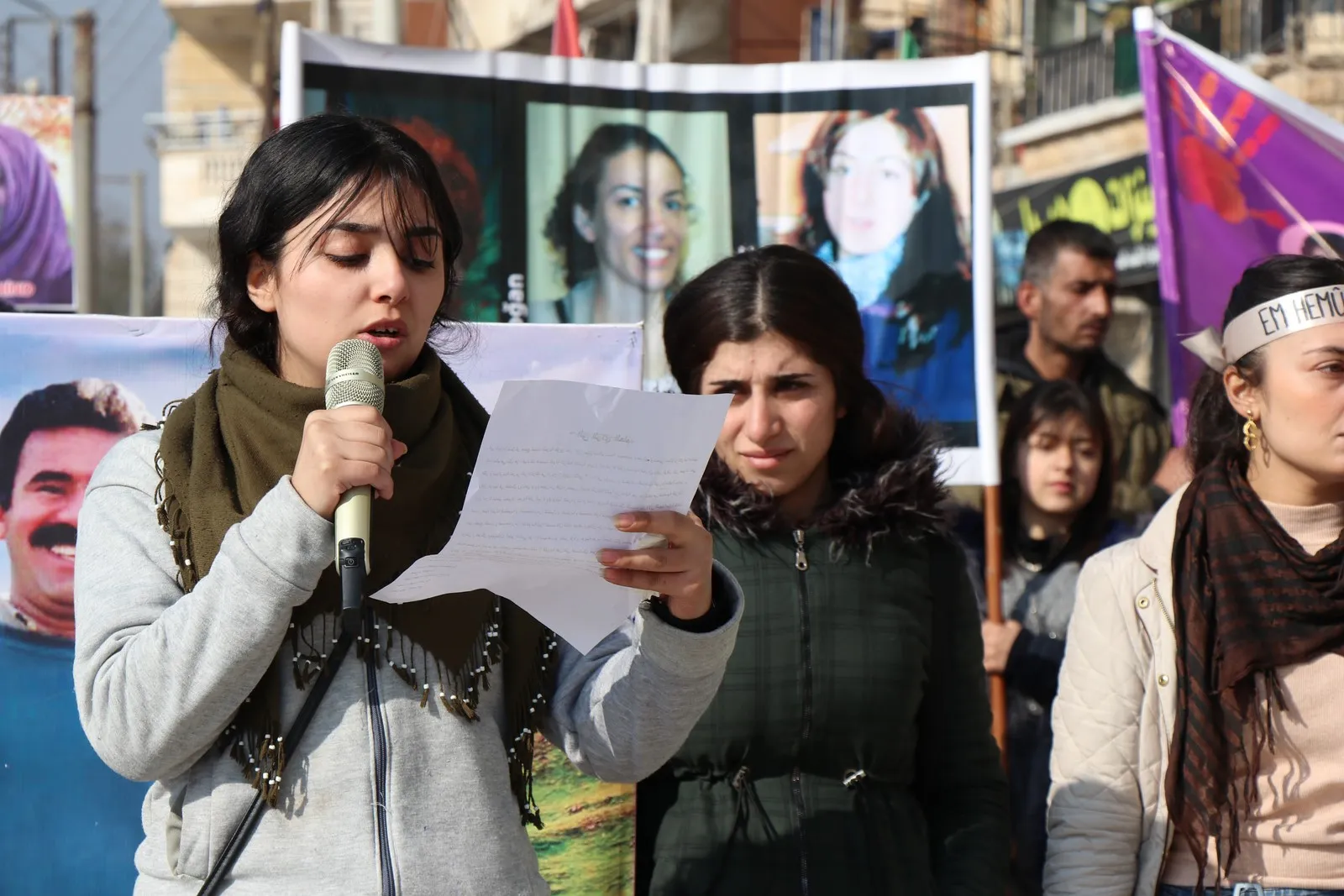 NE, Syria people demonstrate for 1st Paris massacre martyrs