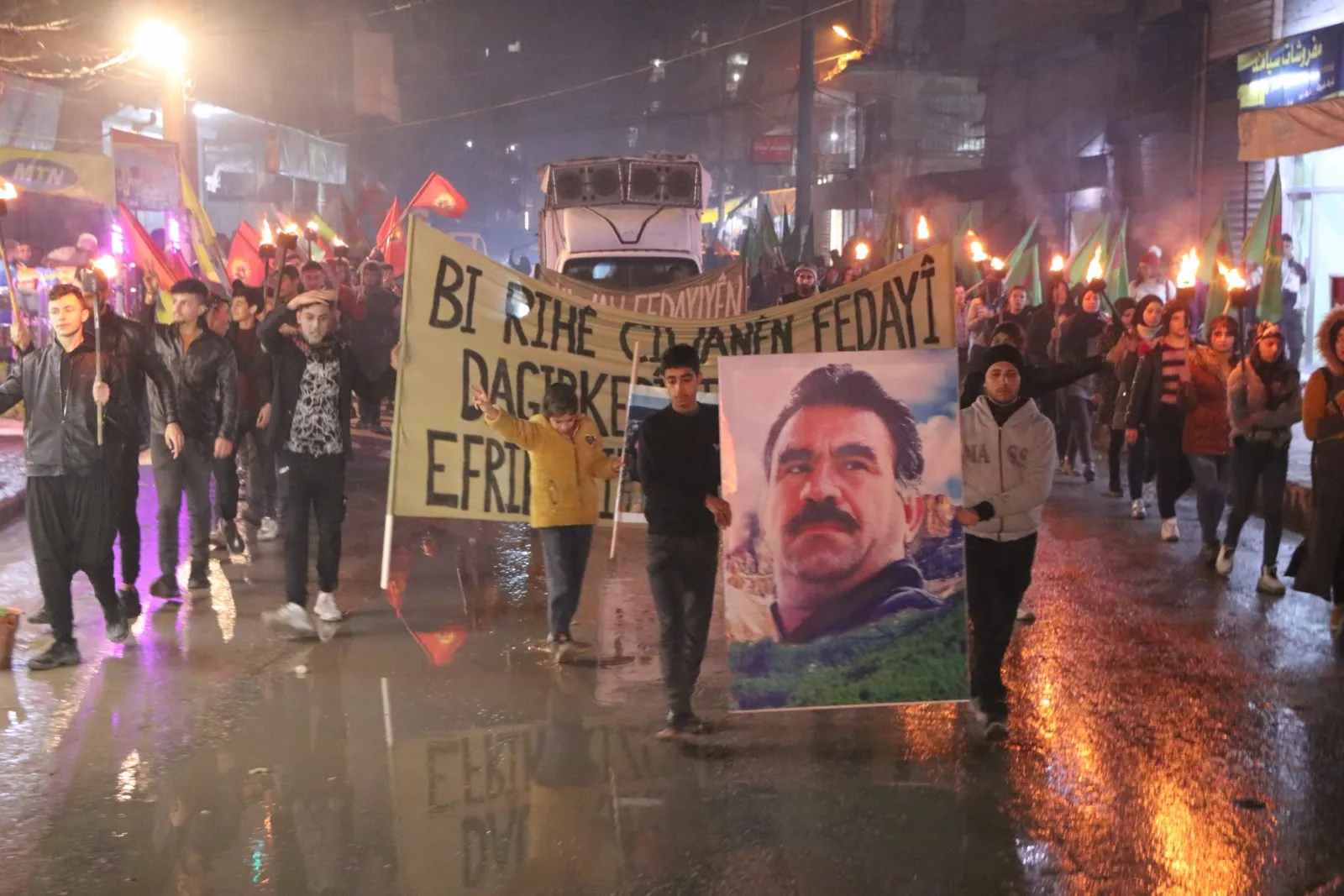 ​​​​​​​Demonstration in Aleppo, coinciding with anniversary of Turkish occupation attacks on Afrin