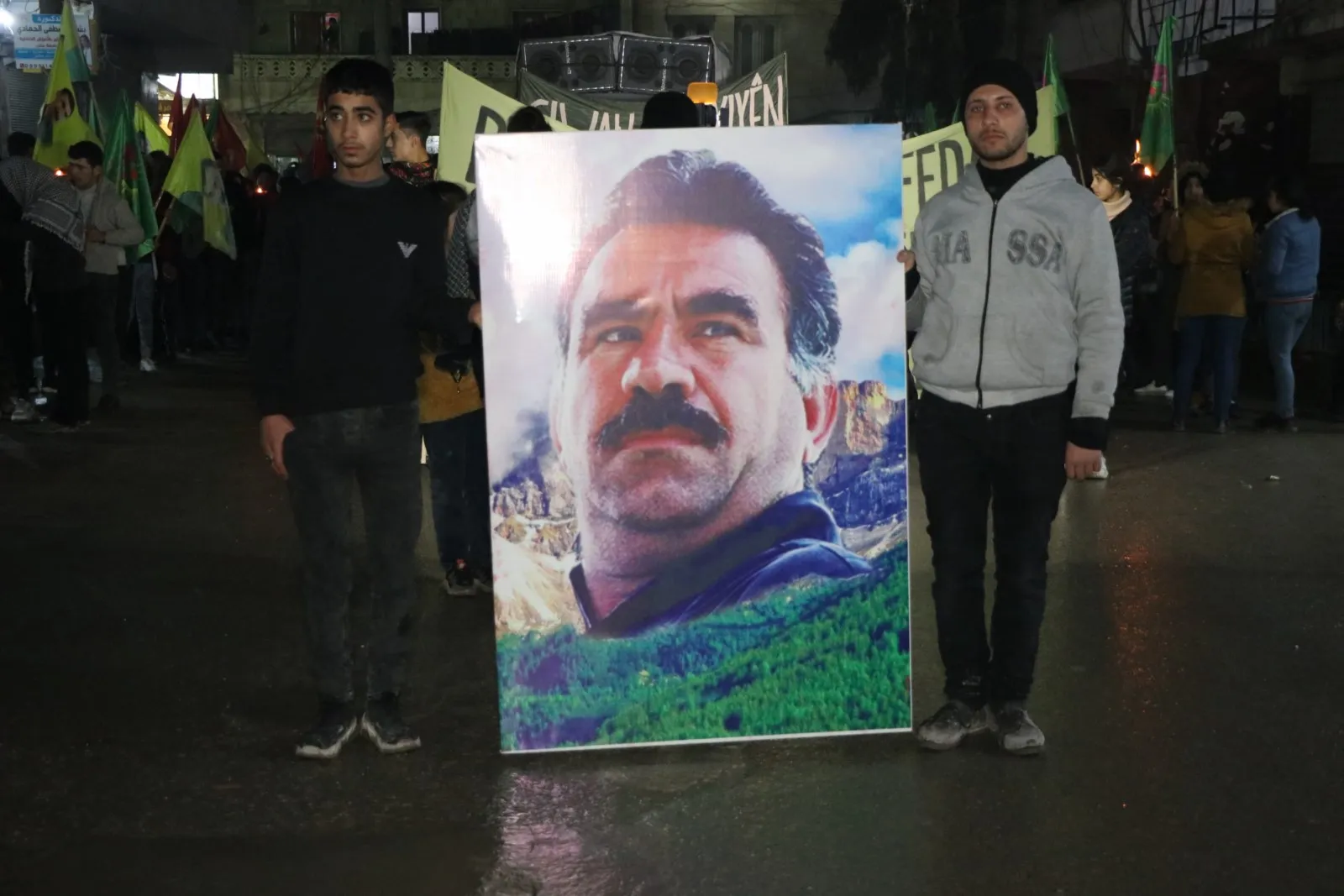 ​​​​​​​Demonstration in Aleppo, coinciding with anniversary of Turkish occupation attacks on Afrin