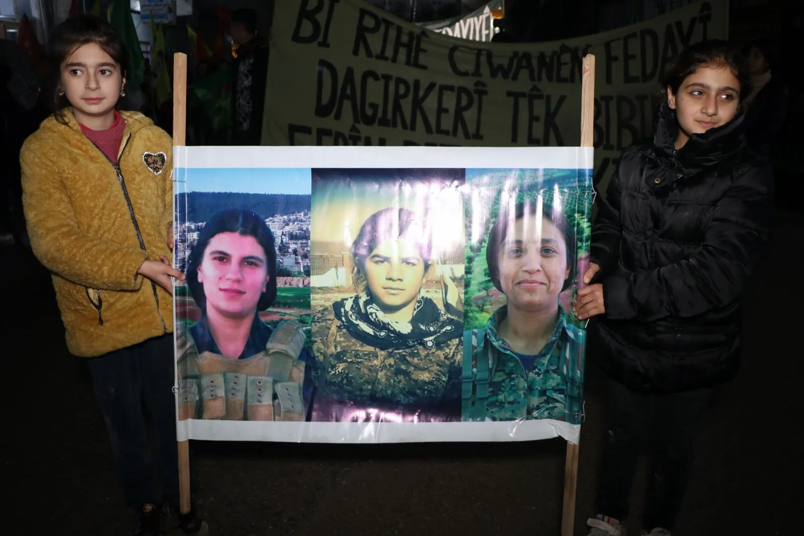 ​​​​​​​Demonstration in Aleppo, coinciding with anniversary of Turkish occupation attacks on Afrin
