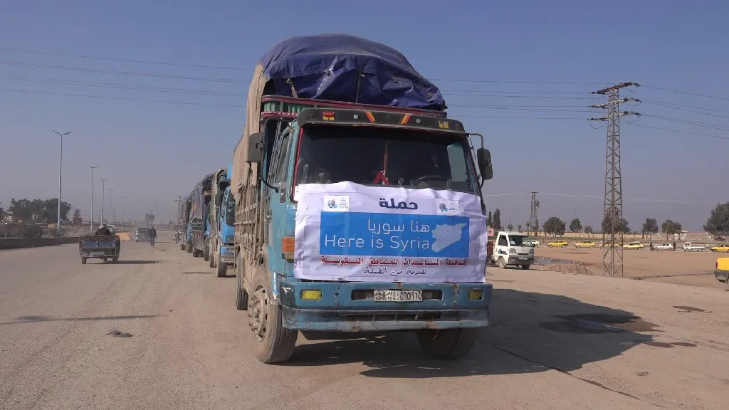 ​​​​​​​NE Syria's citizens send 40 aid trucks for affected families in occupied territories
