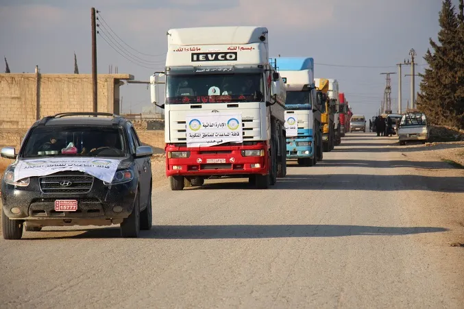 ​​​​​​​2nd convoy AANES aid to Aleppo reaches al-Tayha crossing
