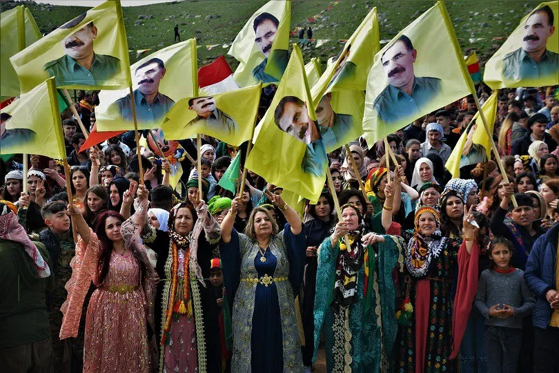 Amidst chants of Freedom for Leader Ocalan... Newroz fire lit in 11 Centers, Squares in Syria