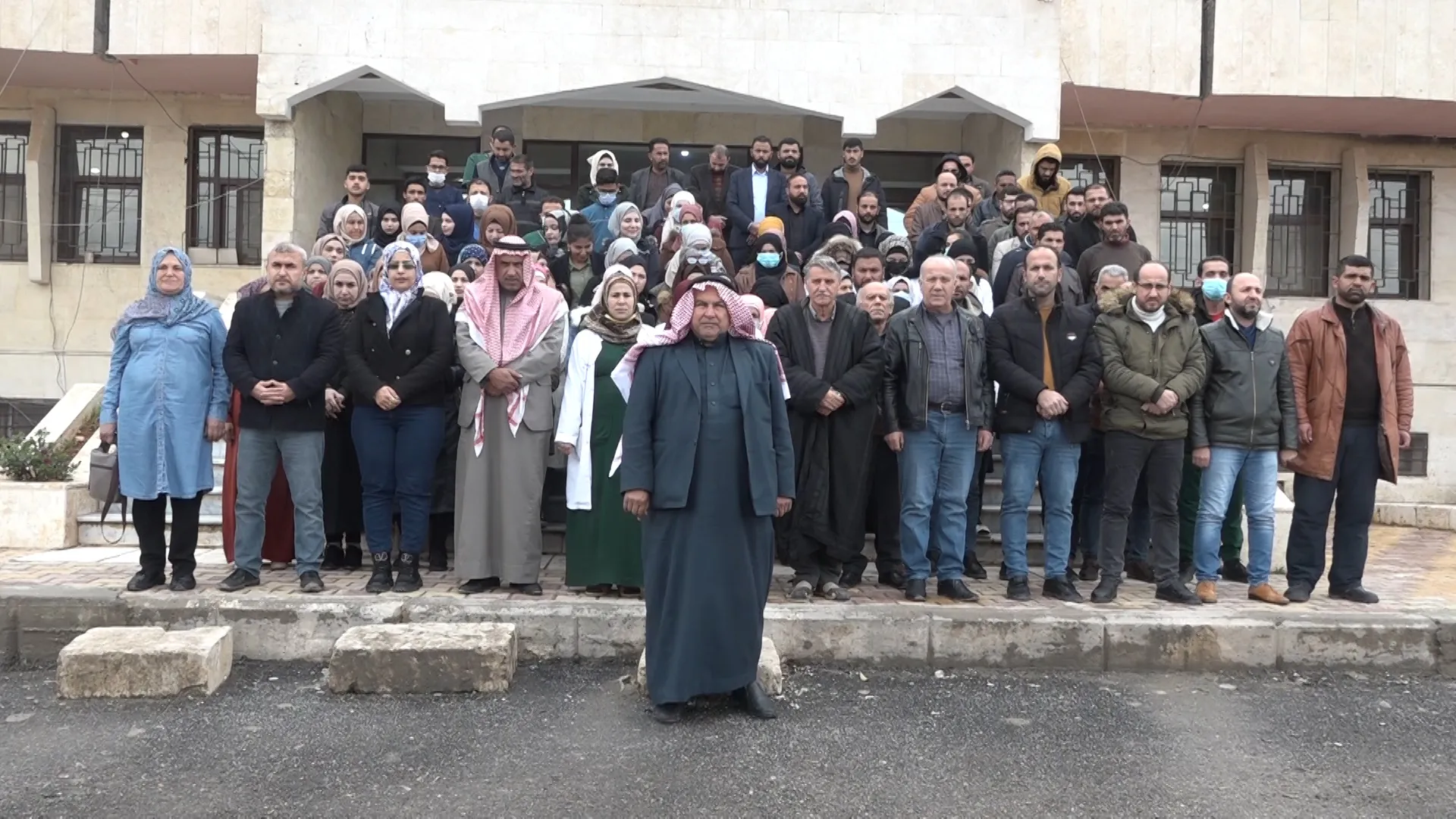 In honor of Halabça martyrs .. people of NE Syria stand 5 minutes of silence