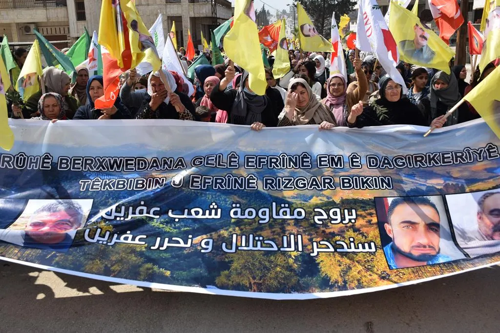 ​​​​​​​Thousands of Qamishlo Canton' people stand in solidarity with Janders people
