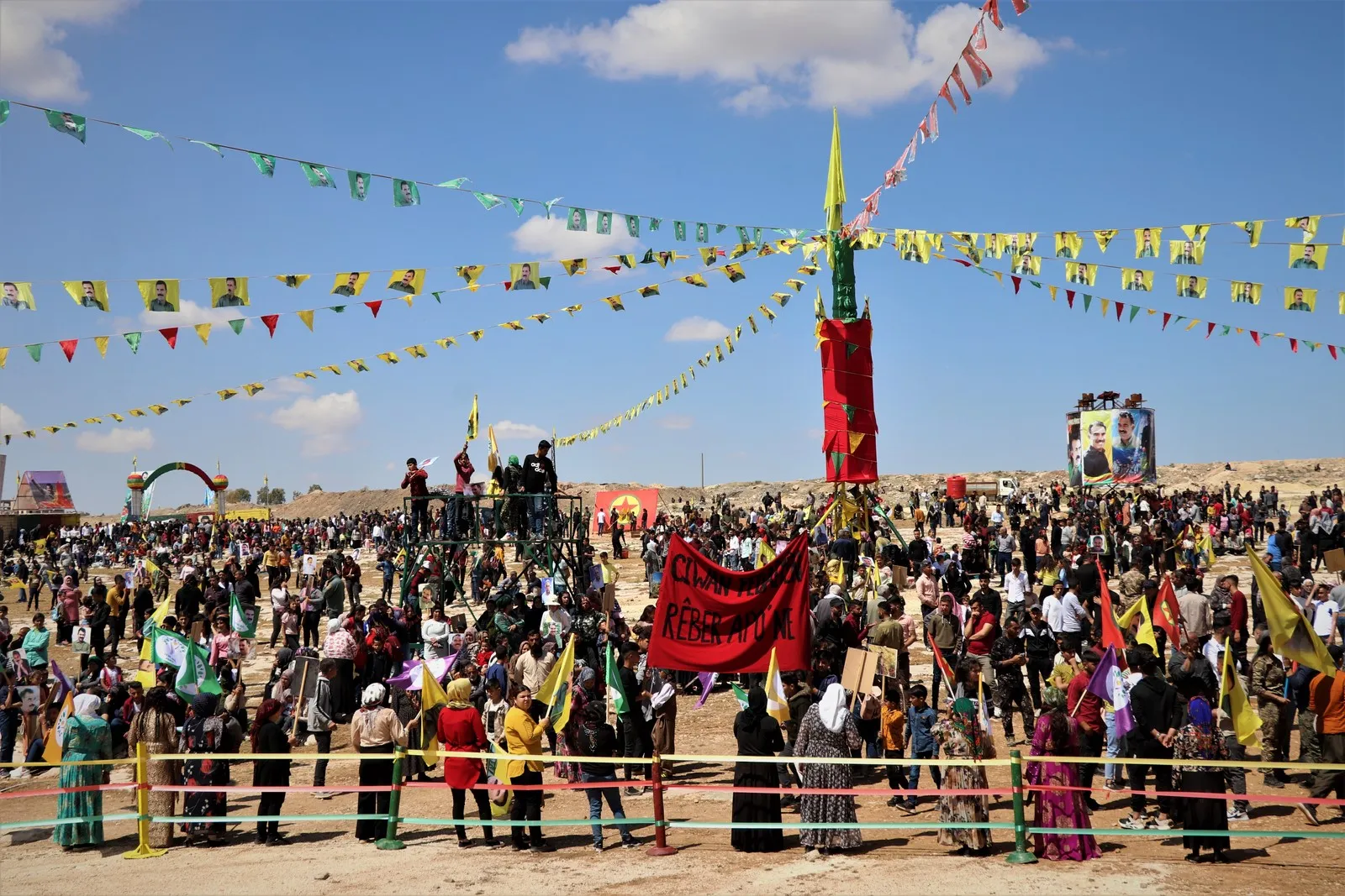 Afrin and Shahba people participate in activity demanding physical freedom of leader Ocalan